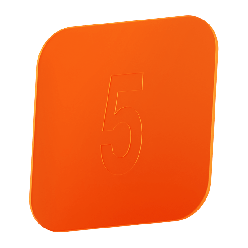 Chip with the number 5 on it