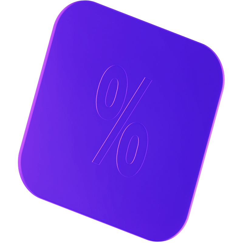 Chip with the percent sign on it